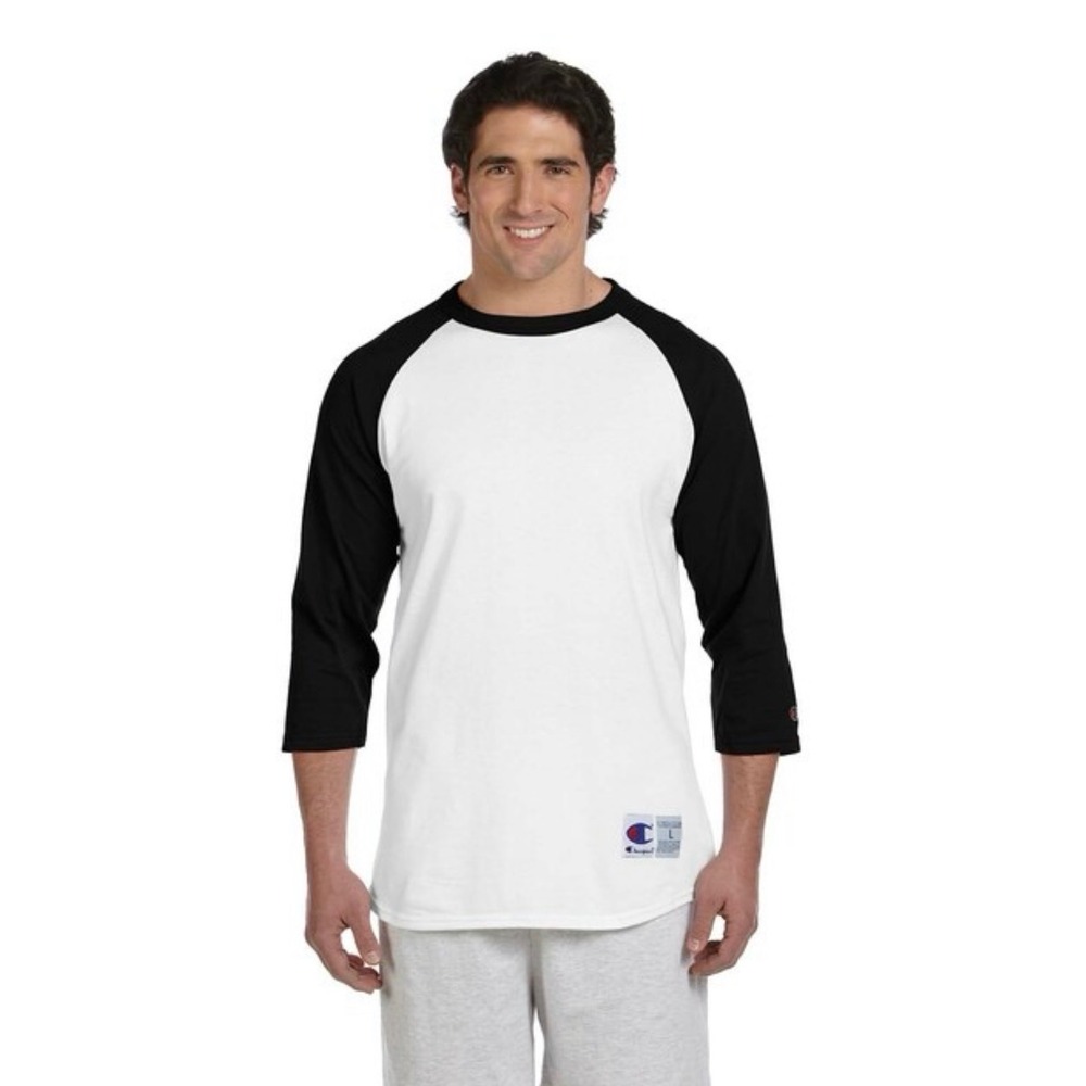NWOT Unisex Champion Baseball Raglan - Small - White/Black